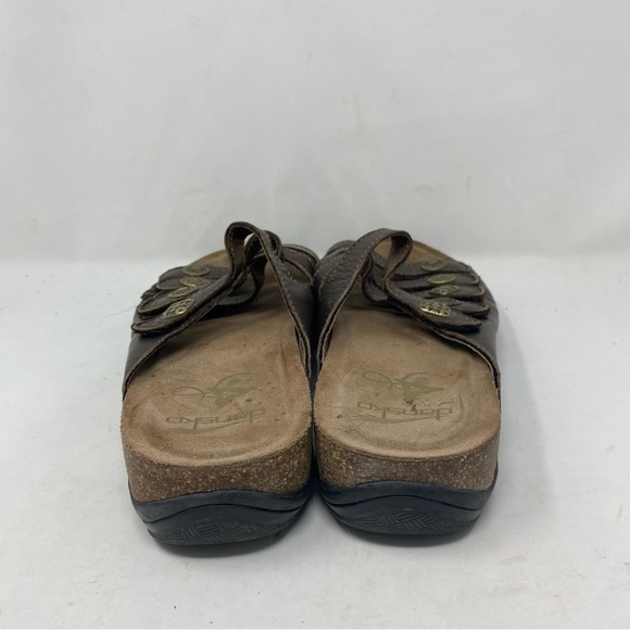 Dansko Women’s 41 Janie Bronze Leather Strappy Slip On Slide Sandals - Picture 6 of 8